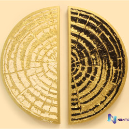 Die Blattgold Baum Leinwand 2 teilig Handgefertigt Unikat Die Blattgold Baum Leinwand 2 teilig Handgefertigt Unikat